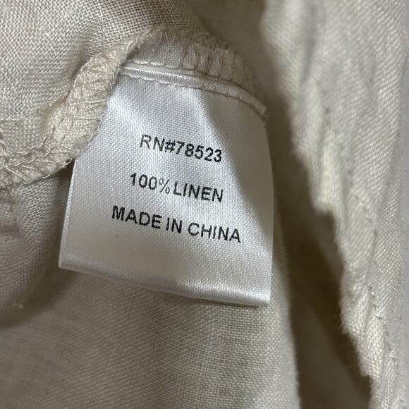 Luii Womens Linen Full Zip Sleeveless Top Large Lagenlook Minimalist Natural - Picture 5 of 9